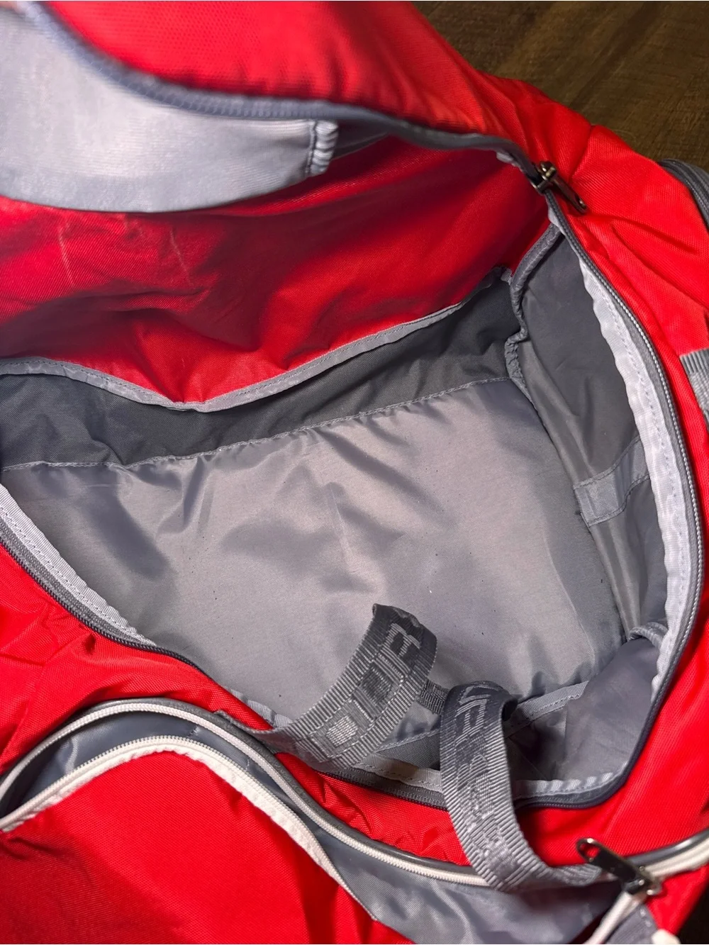 Under Armour Red and Gray Storm Duffel Bag